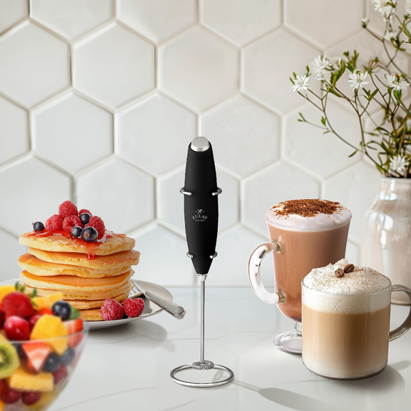Zulay Premium Handheld Milk Frother - Powerful Electric Whisk Foam Maker